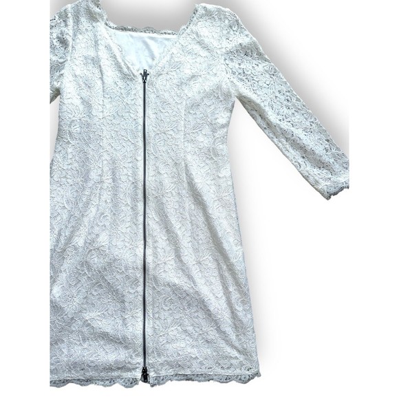 Womens White Lace Dress Formal Size 14 Short Simple Wedding Dress - Picture 16 of 16